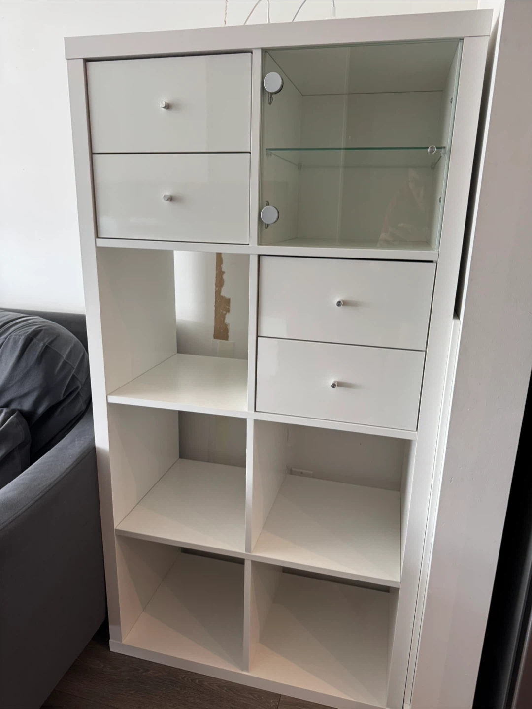 IKEA KALLAX 2x4 Shelf Unit – Black / White