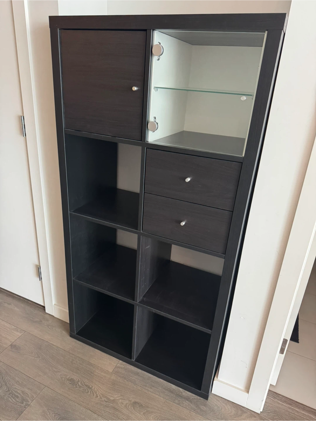 IKEA KALLAX 2x4 Shelf Unit – Black / White - photo 2