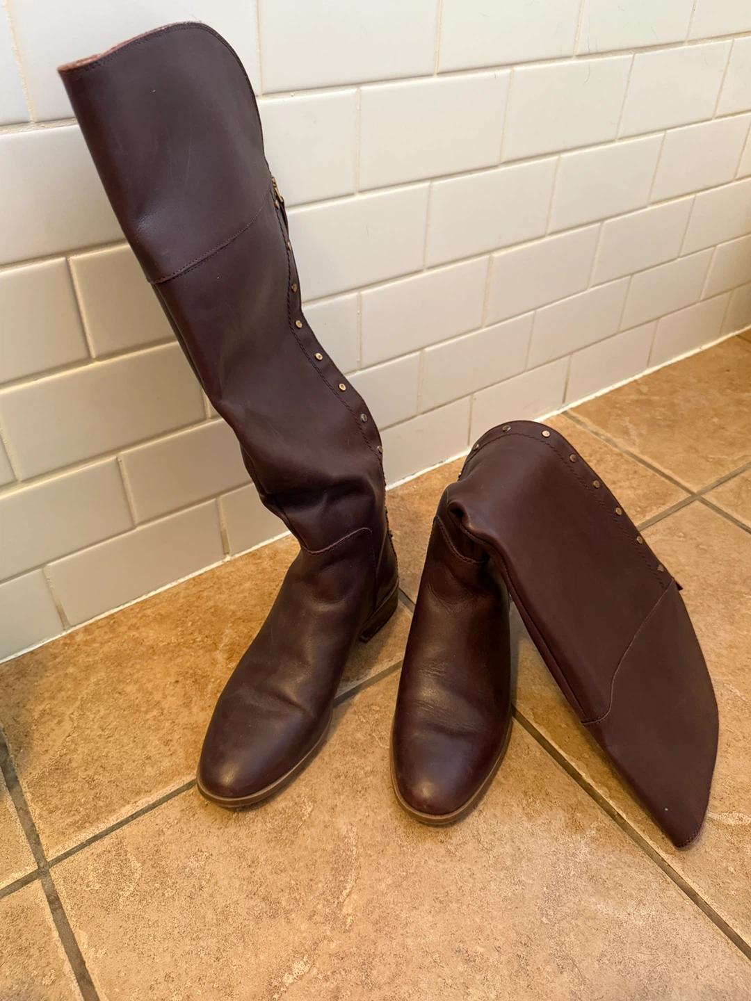 Franco Sarto dark brown leather riding boots