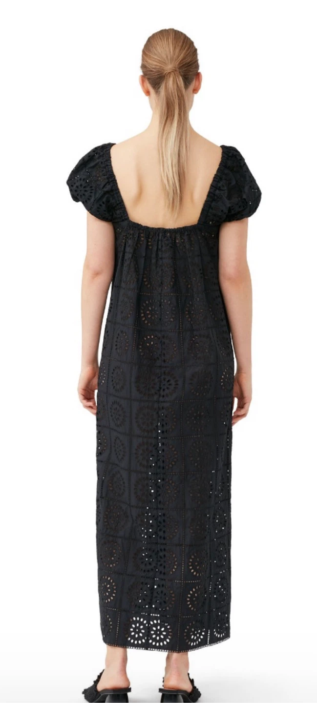 GANNI Black Eyelet Midi Dress - Brand New - photo 2