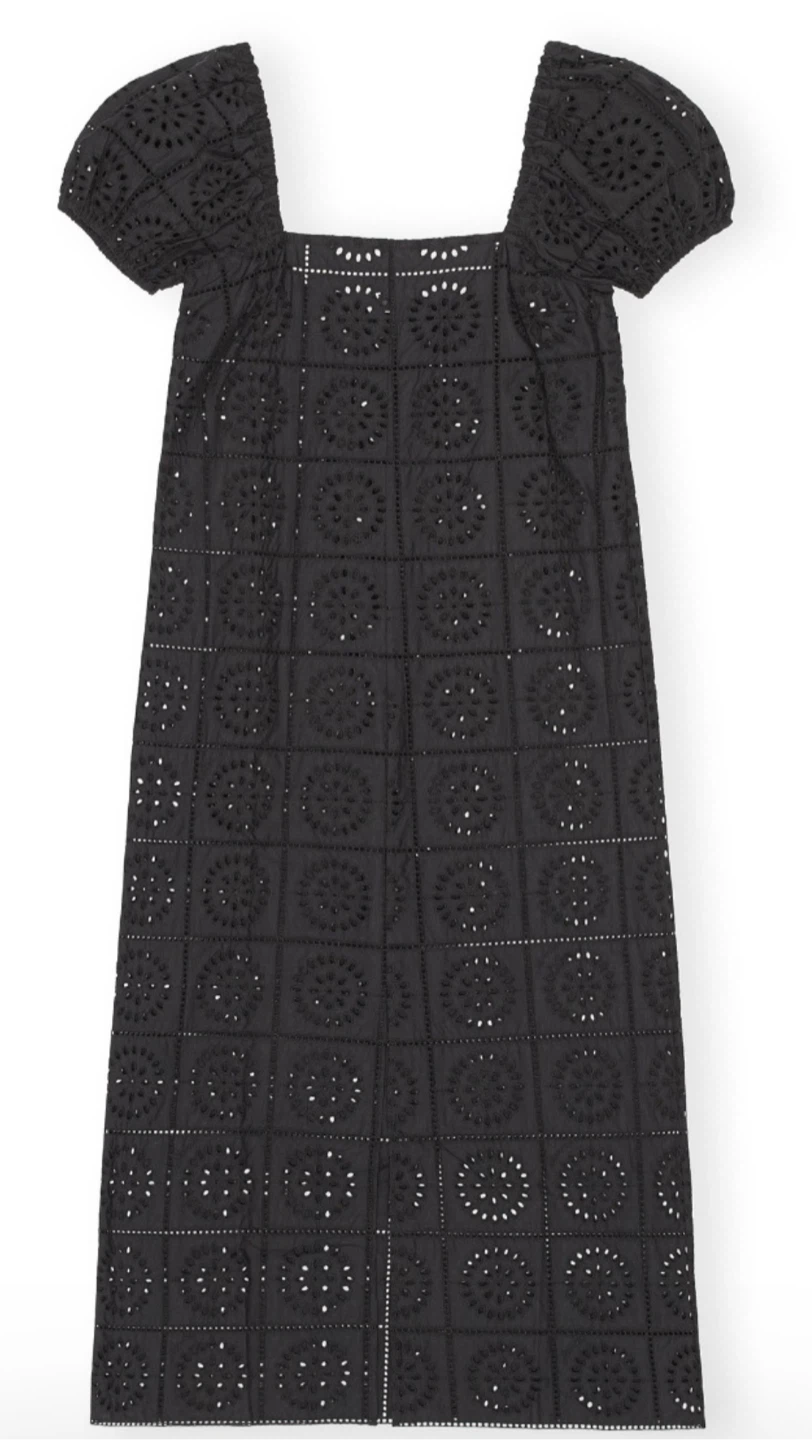 GANNI Black Eyelet Midi Dress - Brand New - photo 3