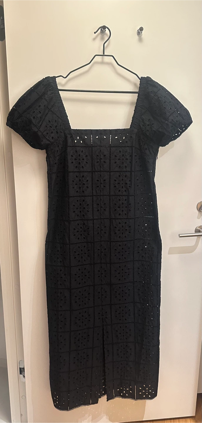 GANNI Black Eyelet Midi Dress - Brand New - photo 4