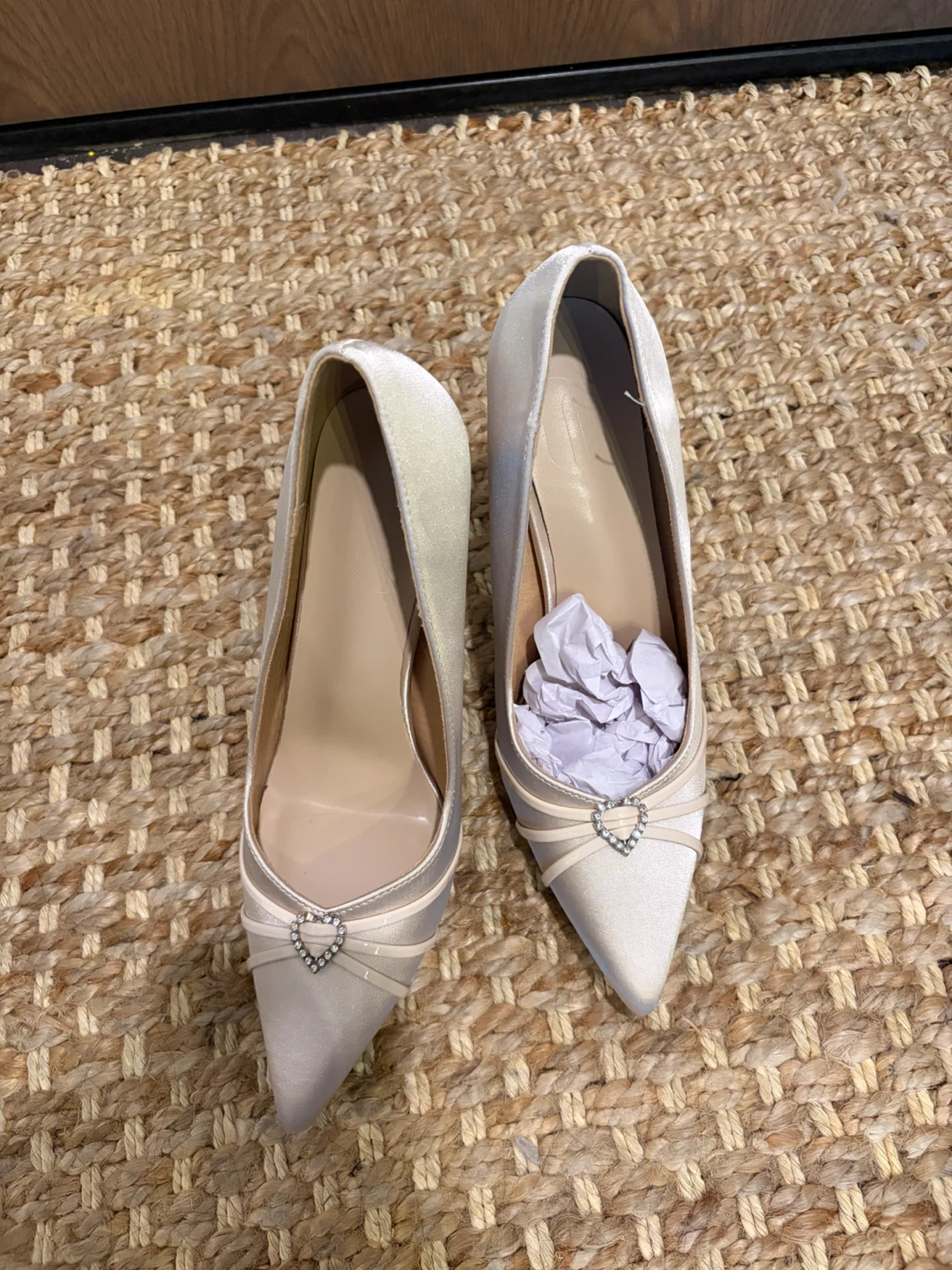 Cream Satin Stiletto Heels - photo 2