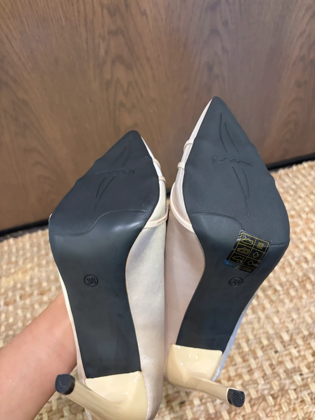 Cream Satin Stiletto Heels - photo 3