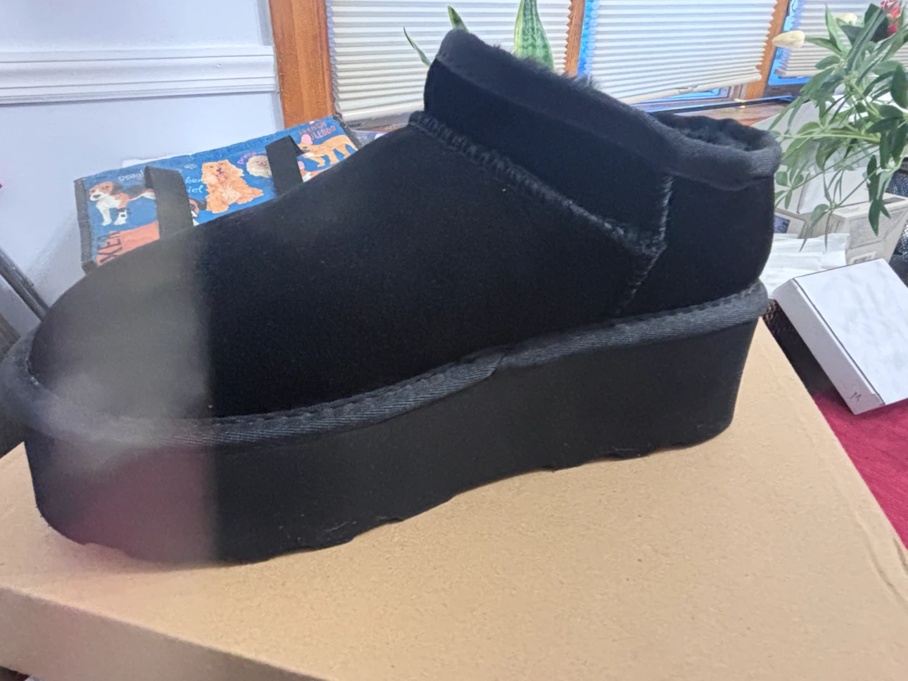 Black Platform Ankle Boots Size 37
