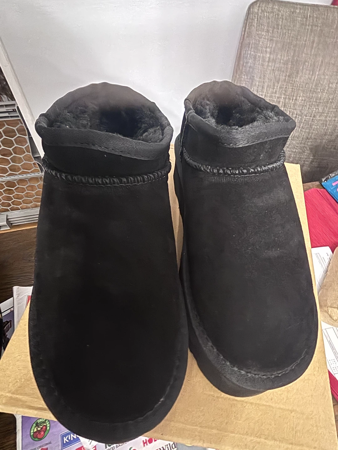 Black Platform Ankle Boots Size 37 - photo 2