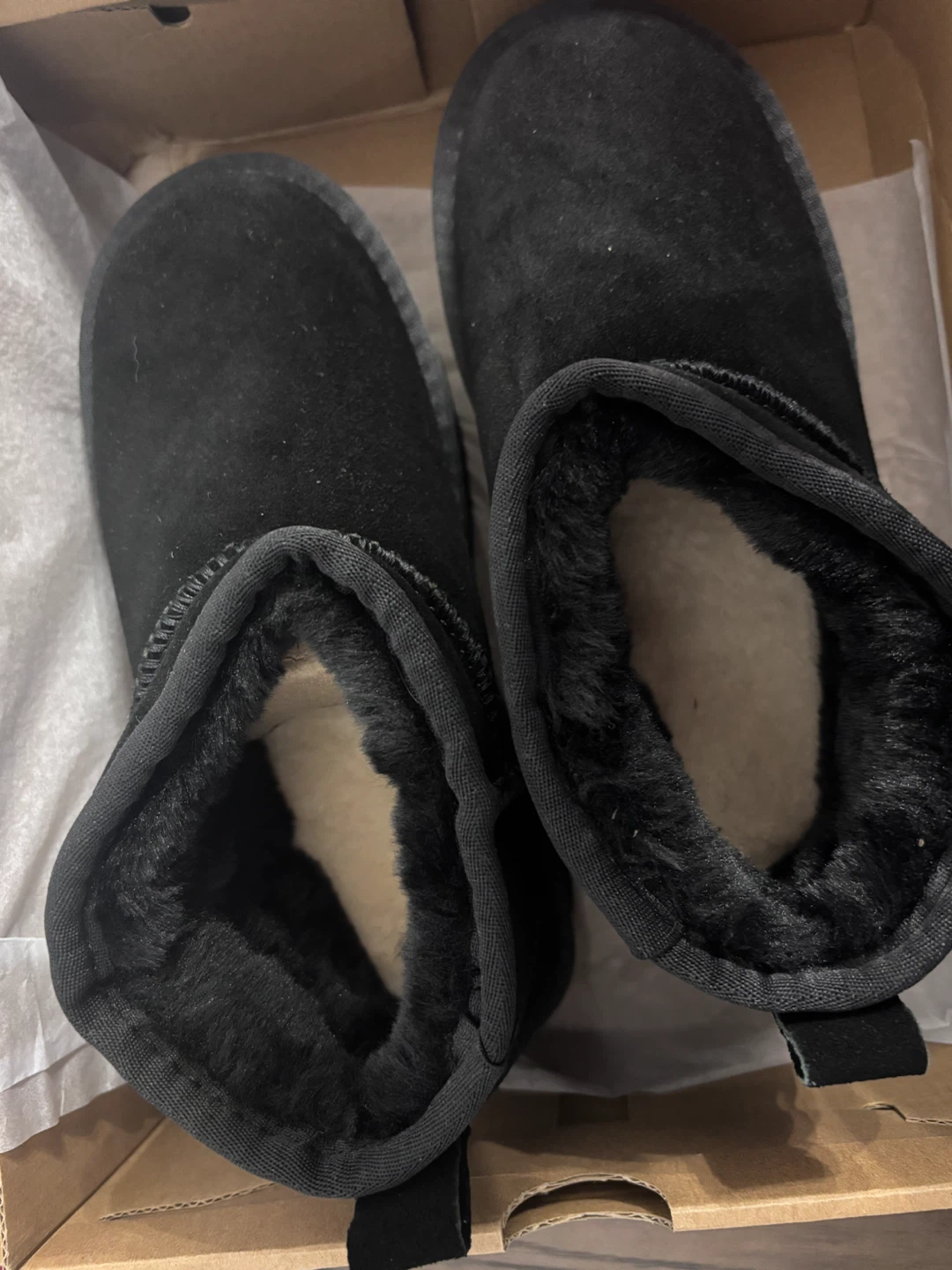 Black Fur-Lined Ankle Boots Size 36 - photo 2