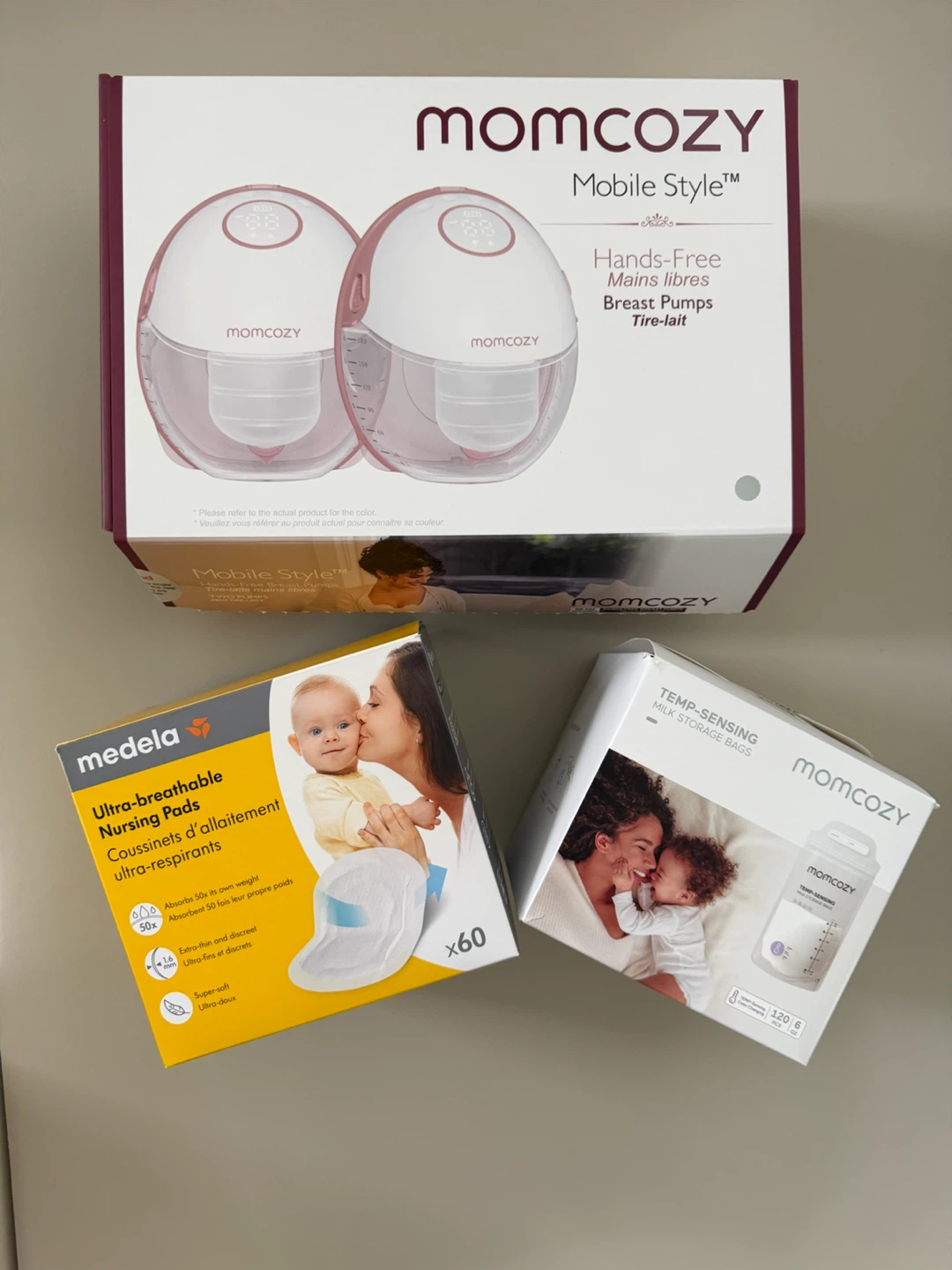 Momcozy Breast Pump + Milk Storage & Nursing Pads Bundle