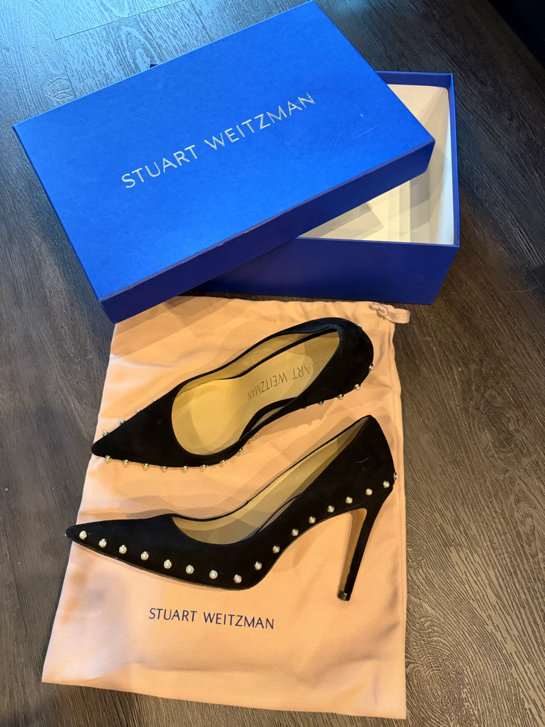 Stuart Weitzman Suede Pearl 100 Pump