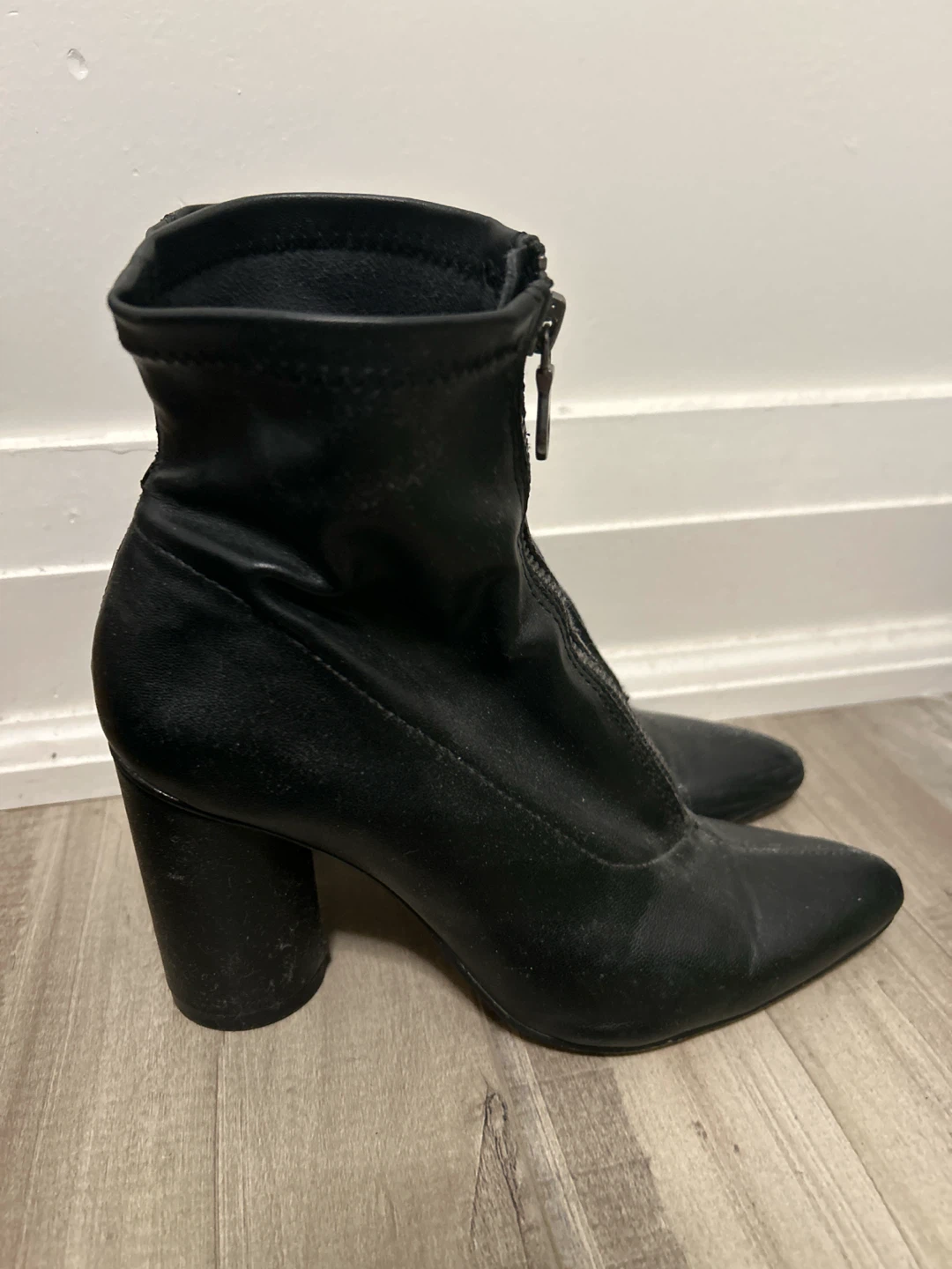 Zara Black Front Zip Ankle Boots - photo 2