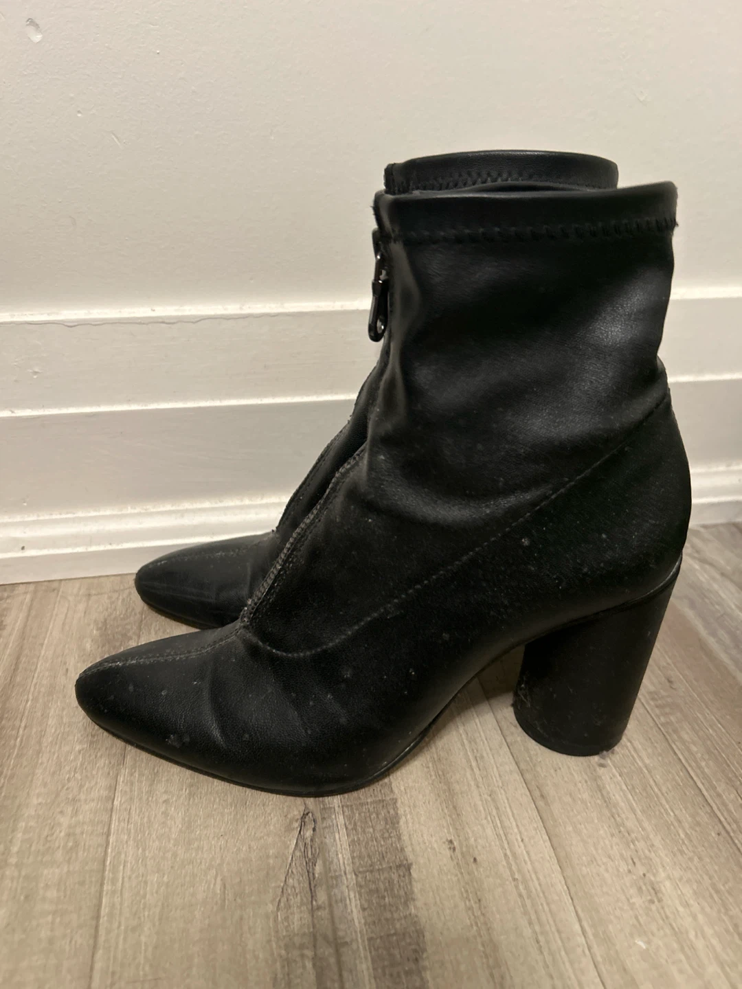 Zara Black Front Zip Ankle Boots - photo 4