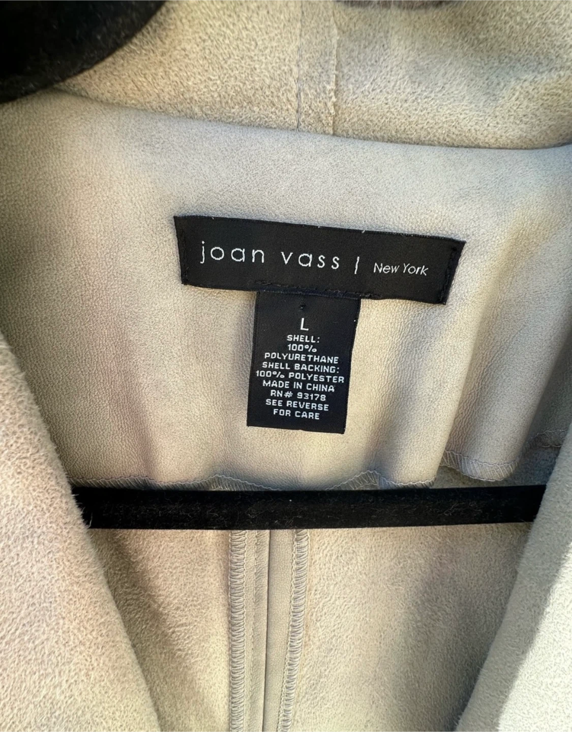 Joan Vass Faux Suede Vest - Grey - Size Large - photo 2