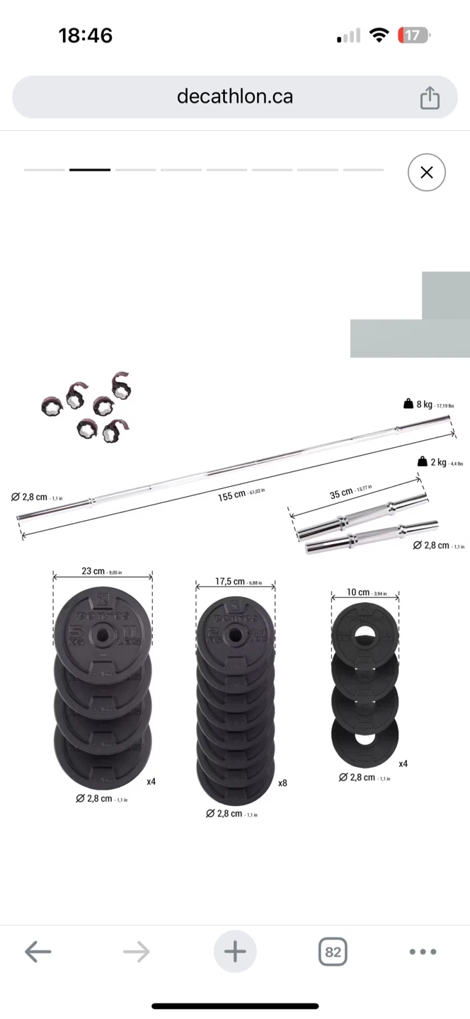 Domyos 50kg Dumbbell and Barbell Weight Set - photo 2