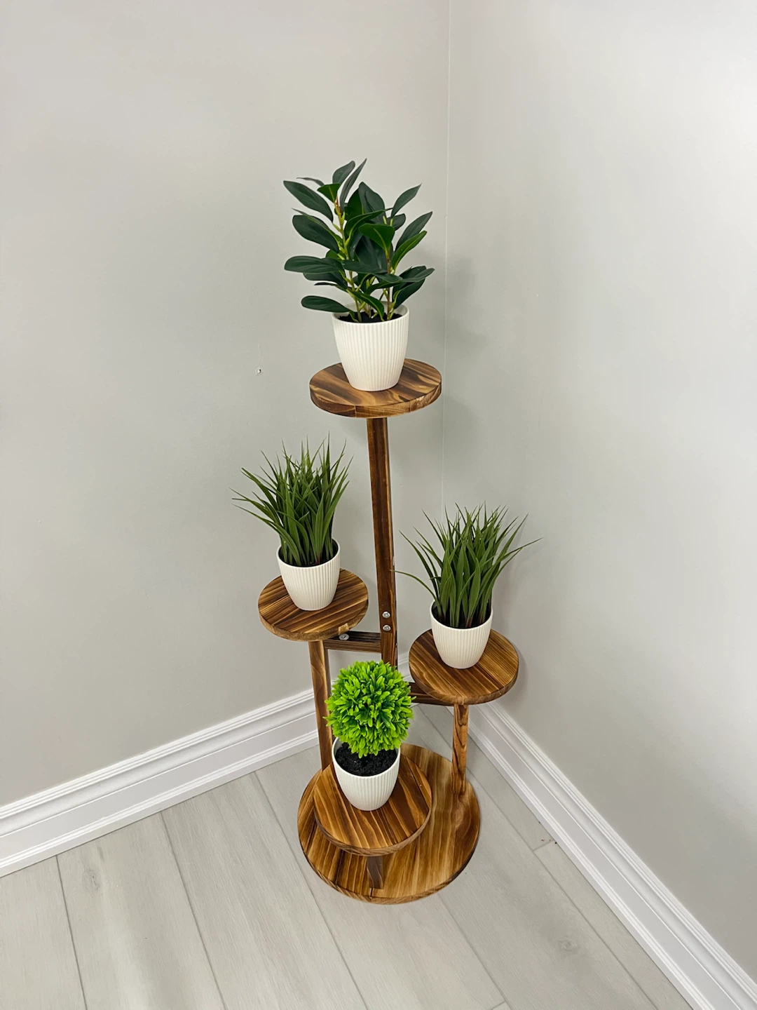 4 Tier Wood Plant Stand