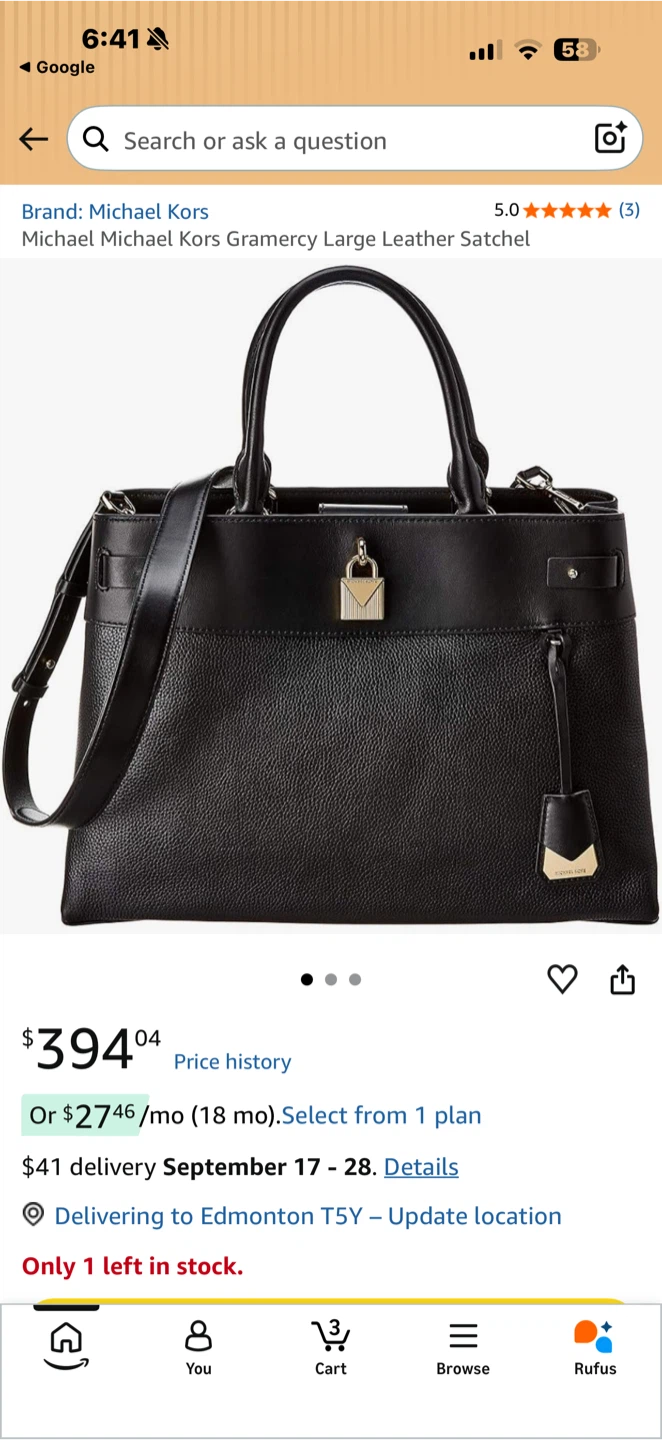 Michael Kors Gramercy Large Leather Satchel