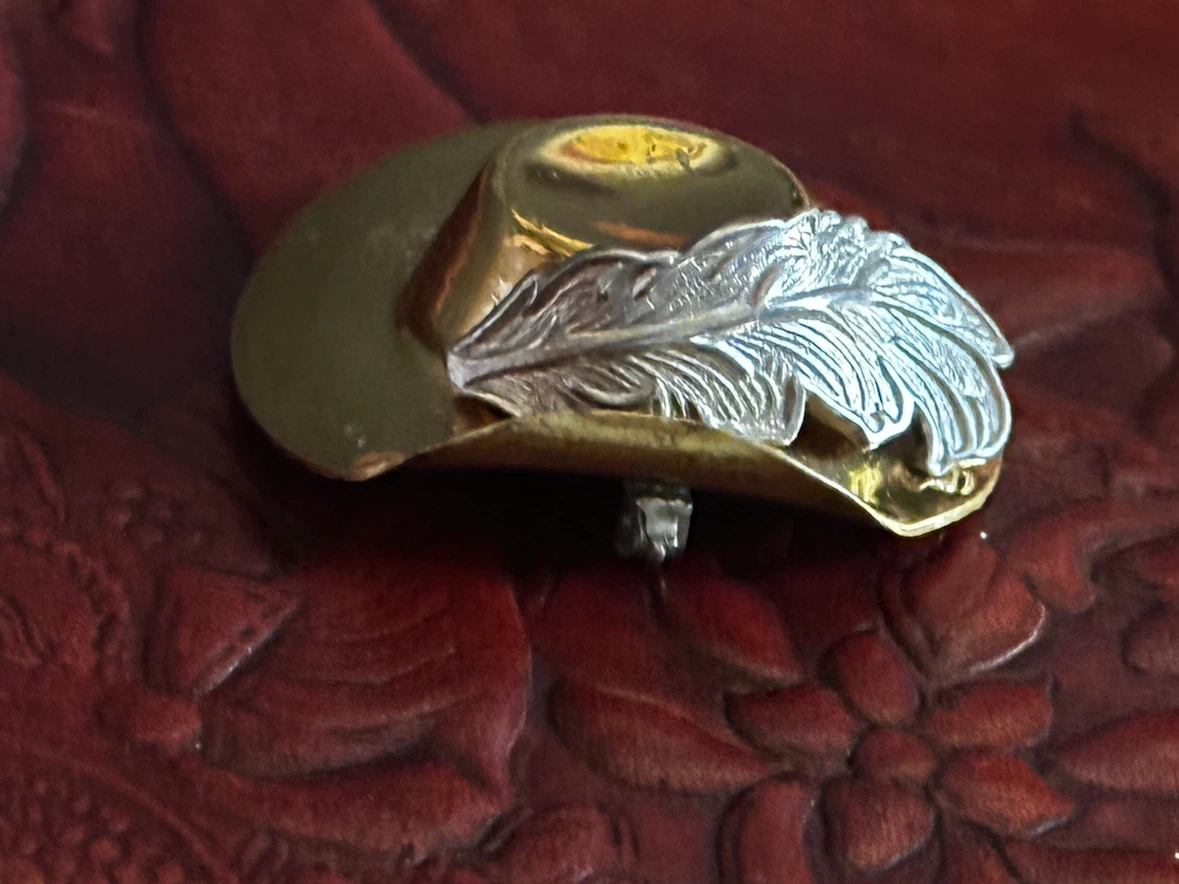 Vintage western feather hat brooch