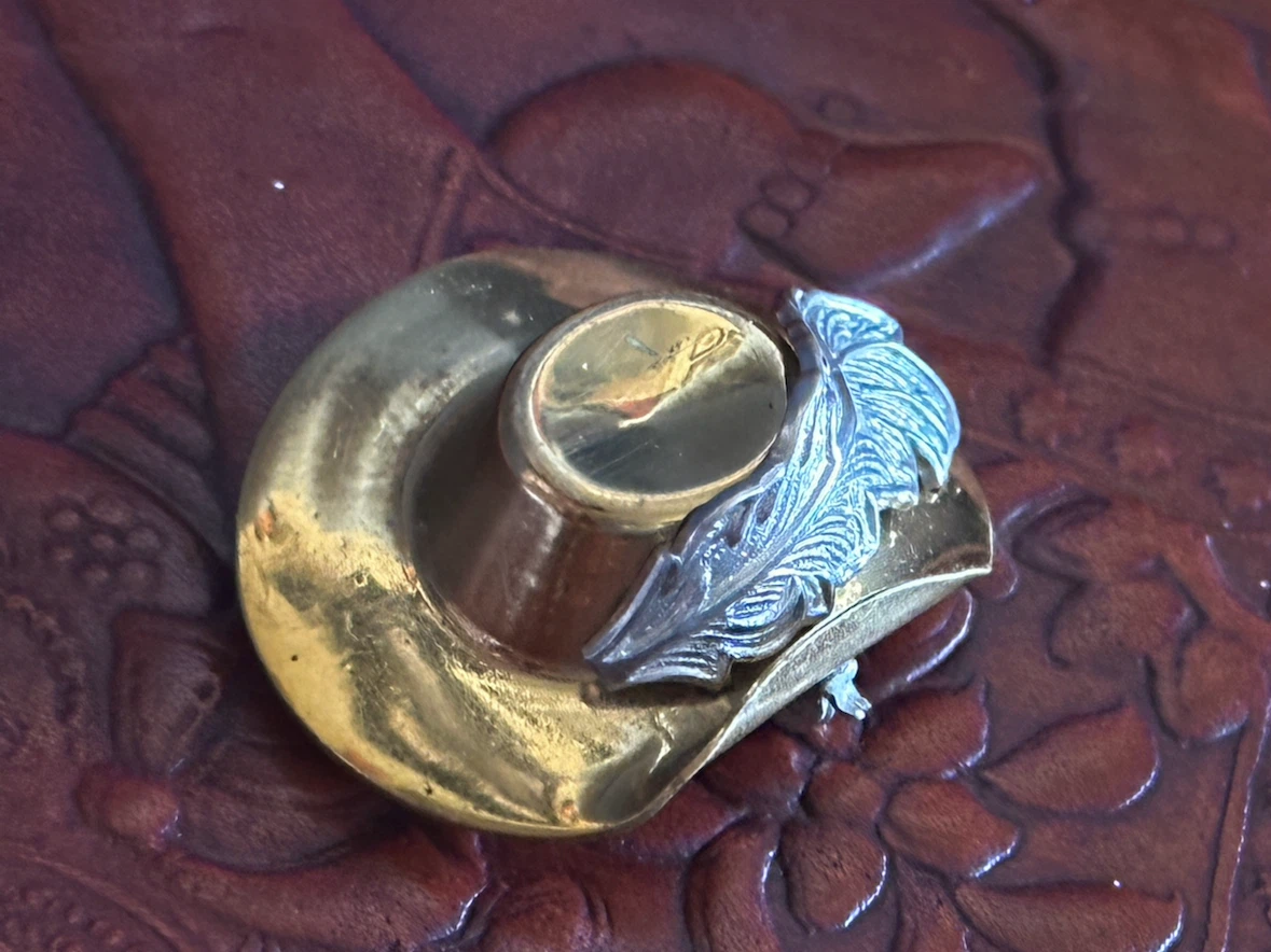 Vintage western feather hat brooch - photo 2