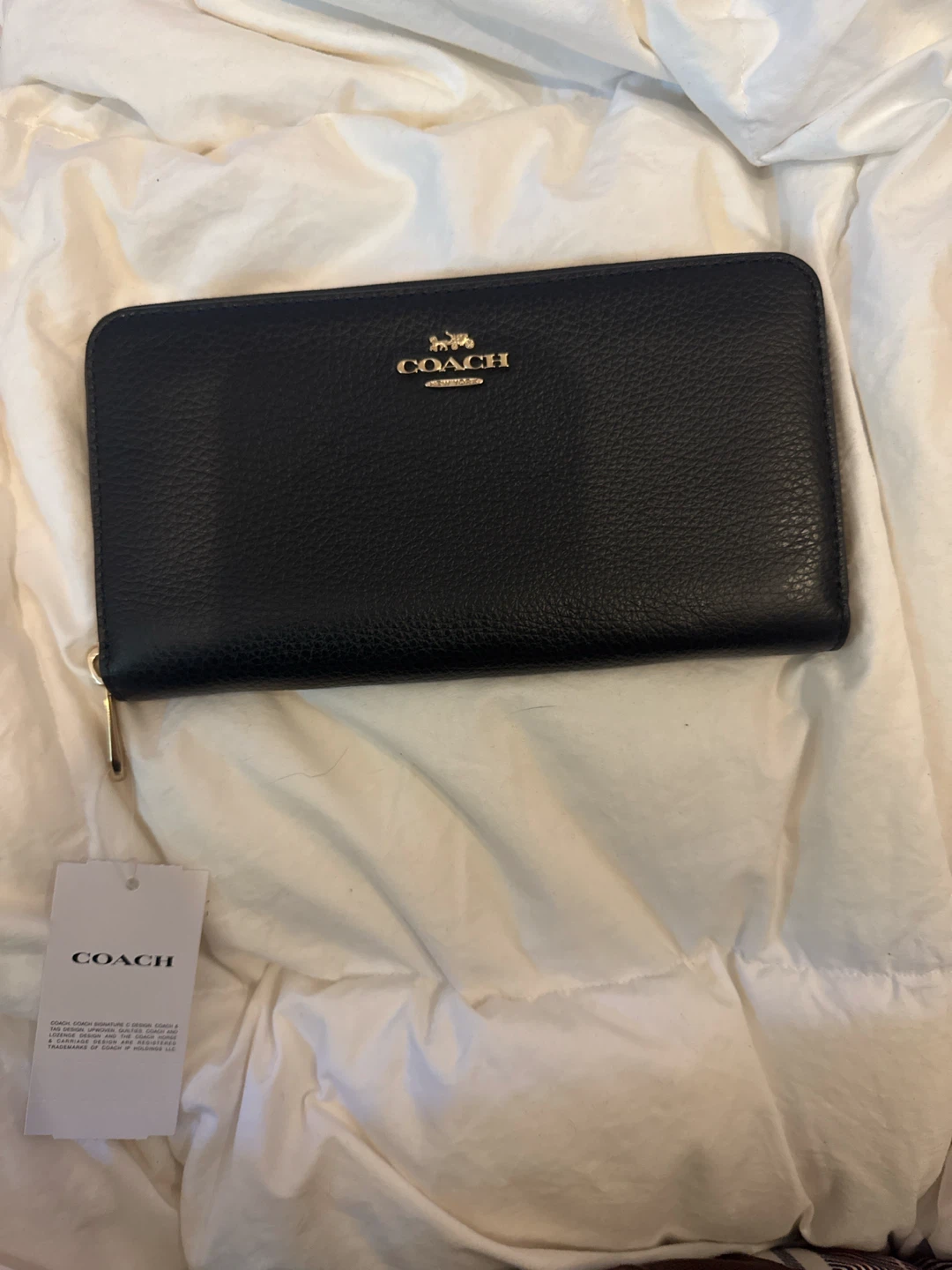 Coach Long Zip Around Wallet - Black