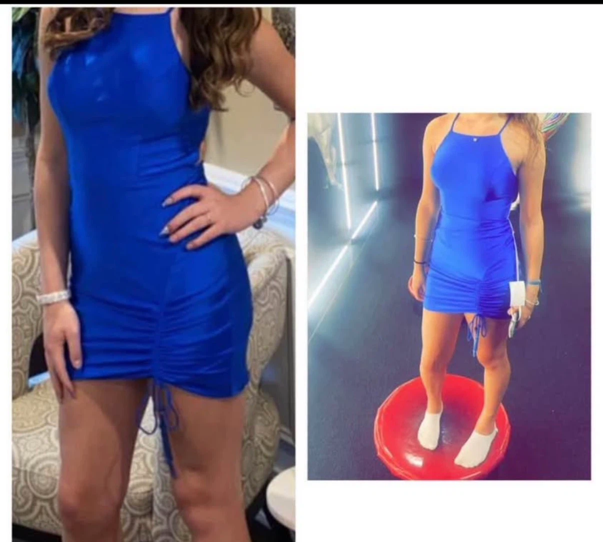 Royal Blue Ruched Bodycon Dress