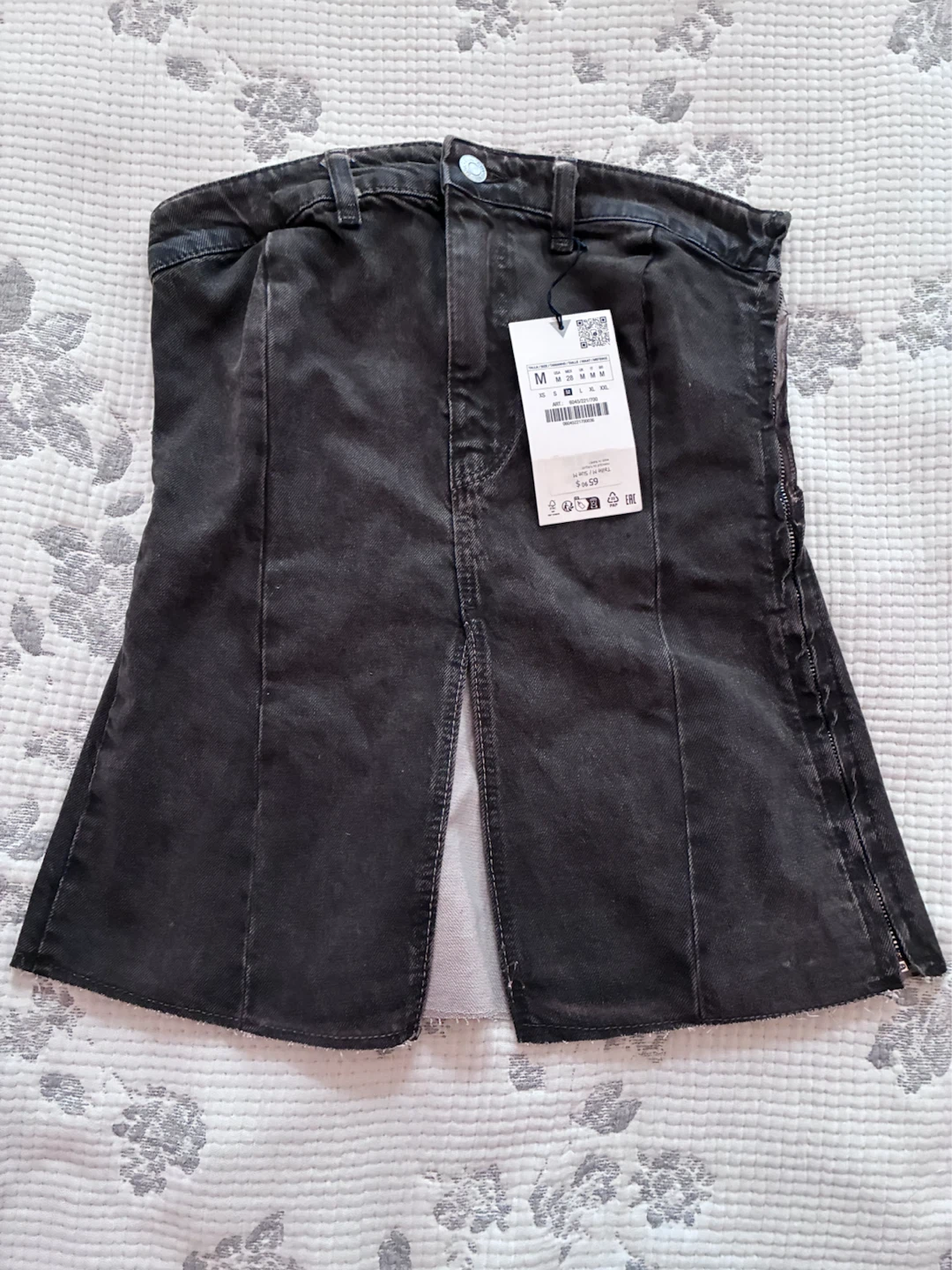 Zara Black Denim Corset Top