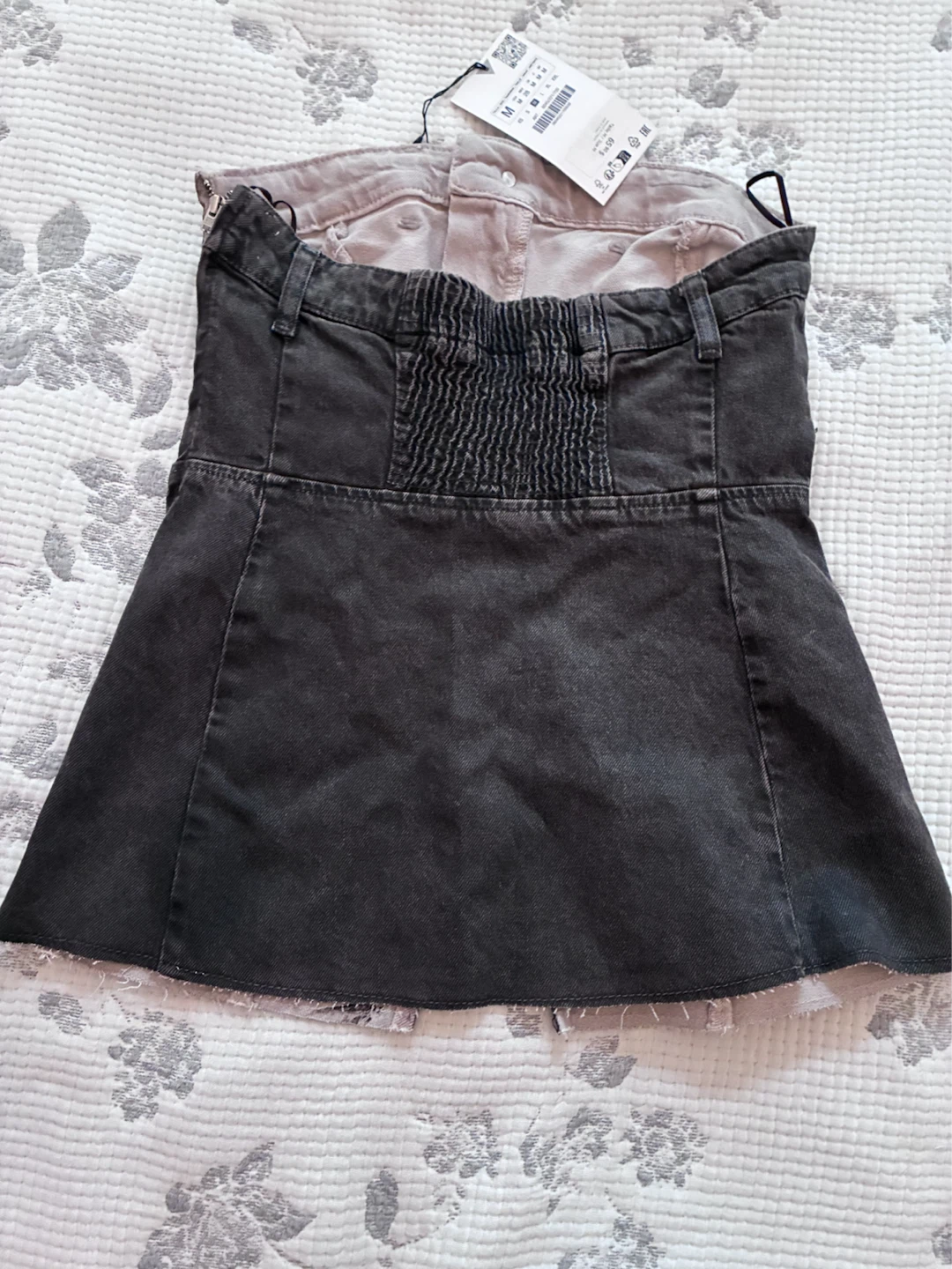Zara Black Denim Corset Top - photo 2