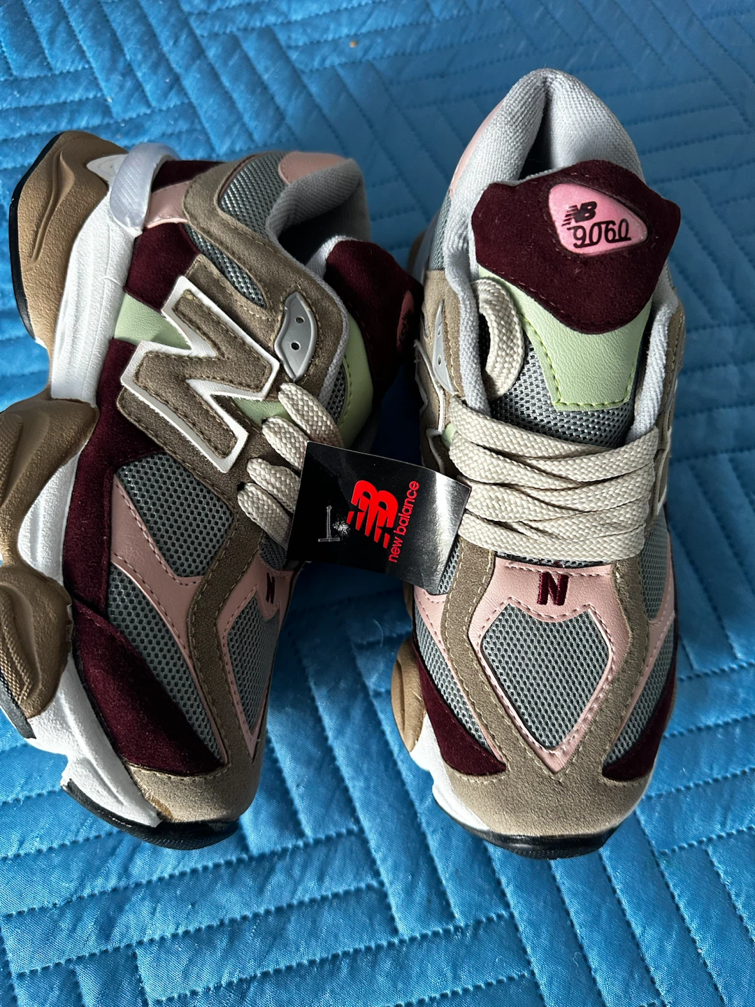 New Balance 9060 Burgundy Pink Grey Casual Shoes