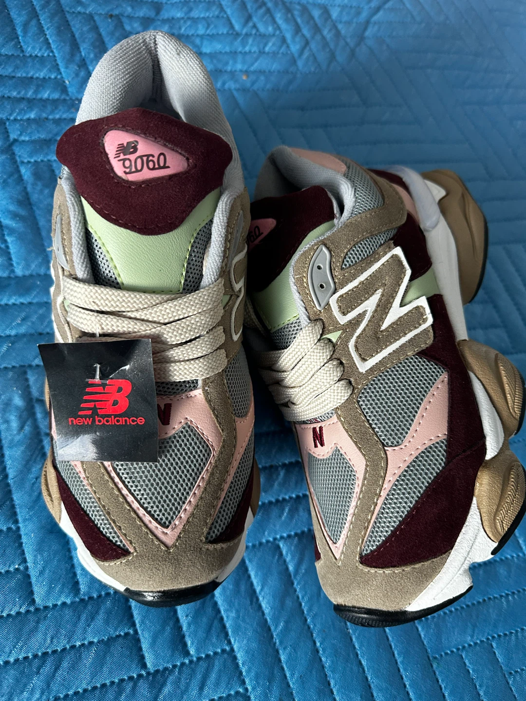 New Balance 9060 Burgundy Pink Grey Casual Shoes - photo 3