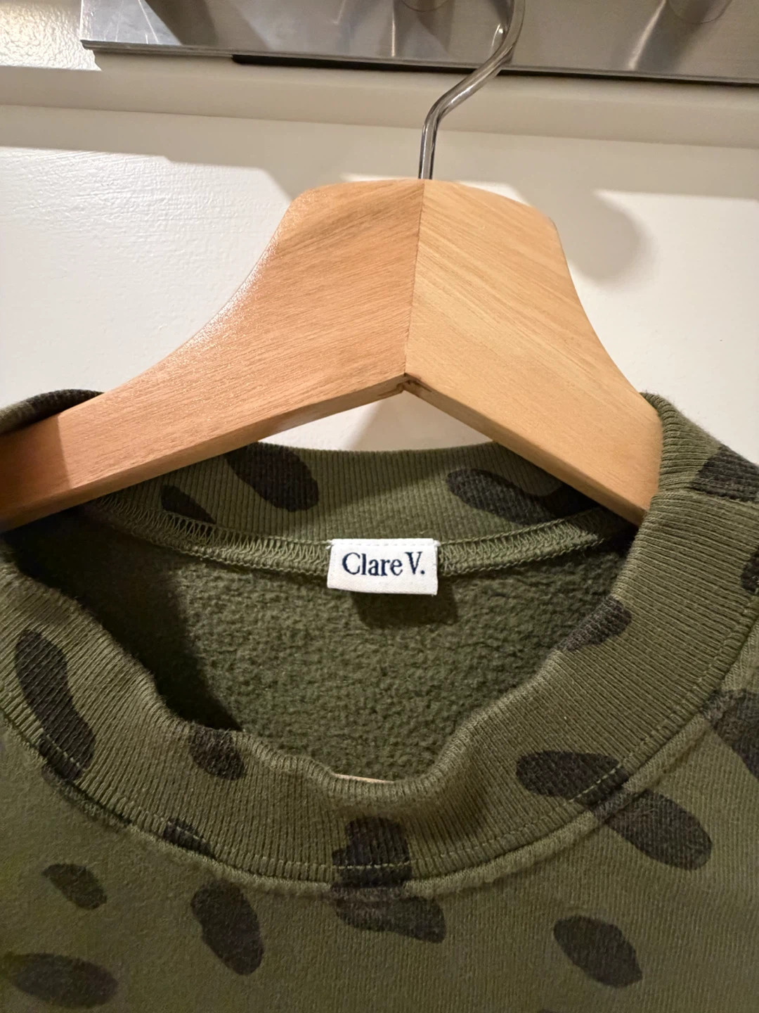 Clare V. Green Leopard Print Sweatshirt in XS - photo 3