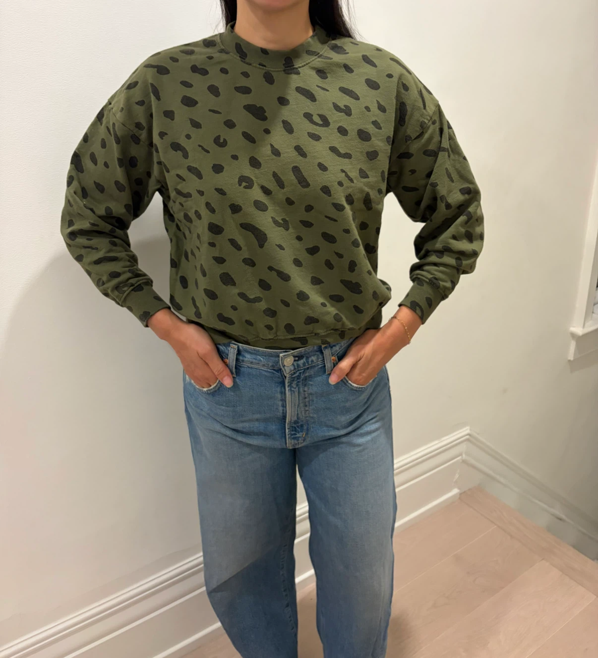 Clare V. Green Leopard Print Sweatshirt in XS - photo 5