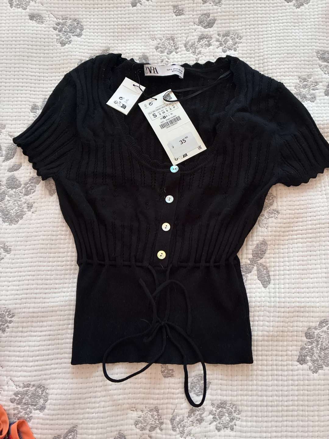 New Zara Black Knit Top