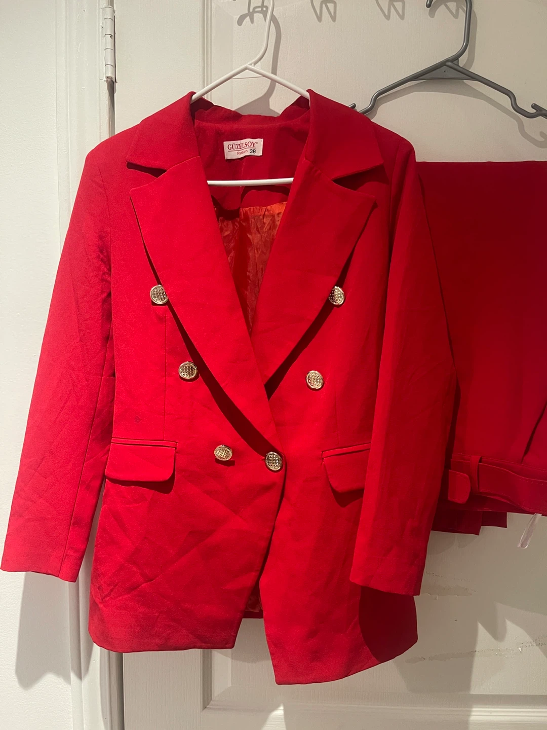 Women’s red suit