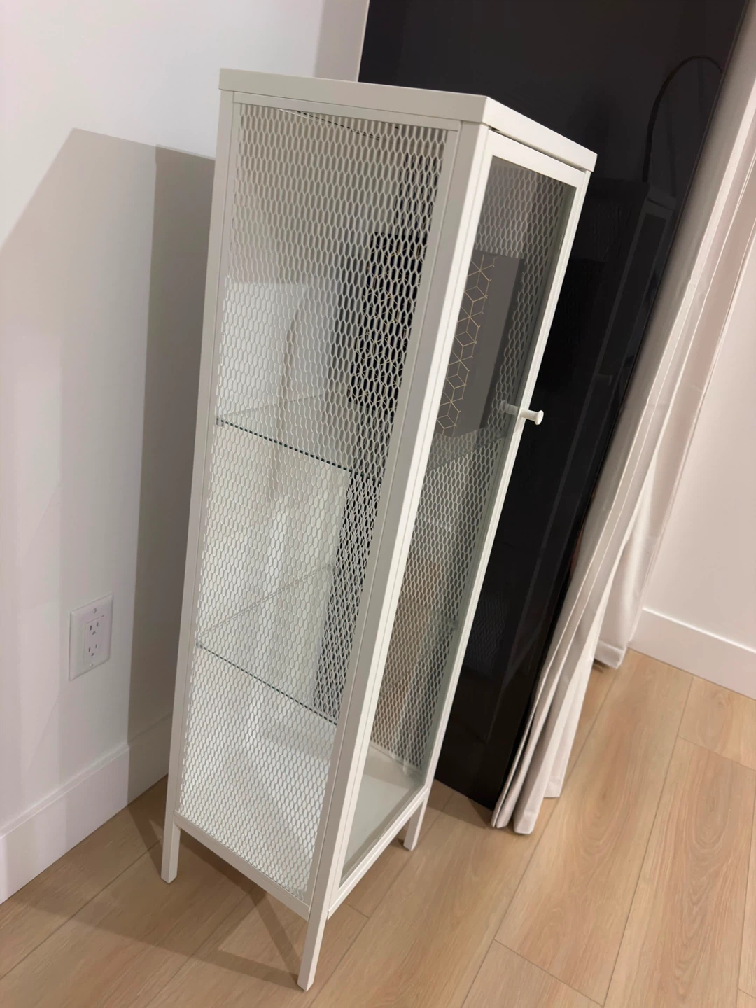 Glass Door metal Cabinet White - photo 3