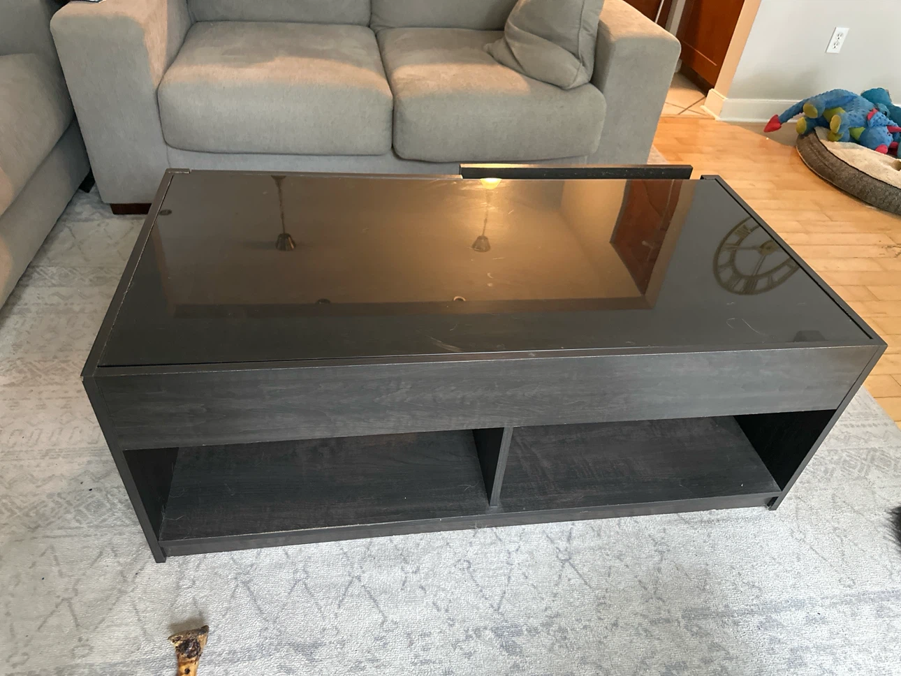 Black Coffee Table with Storage Drawers - photo 3