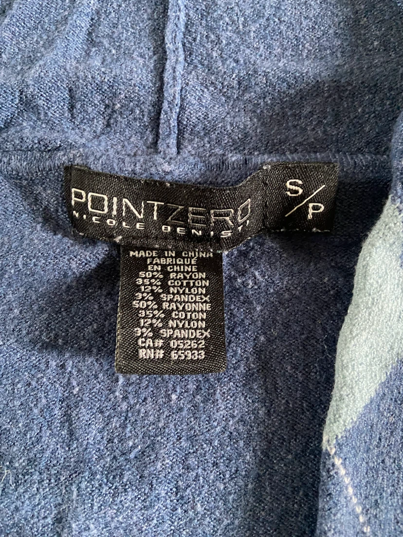 Unique Vintage Y2K Point Zero Argyle Hoodie S - photo 5