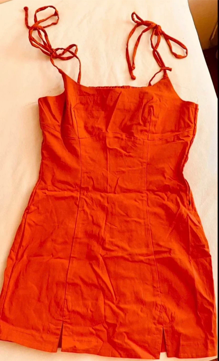 Trixxi Orange Tie-Strap Mini Dress - photo 5