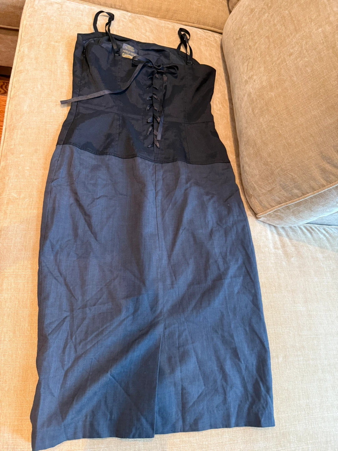 Black Corset Style Midi Dress - photo 2