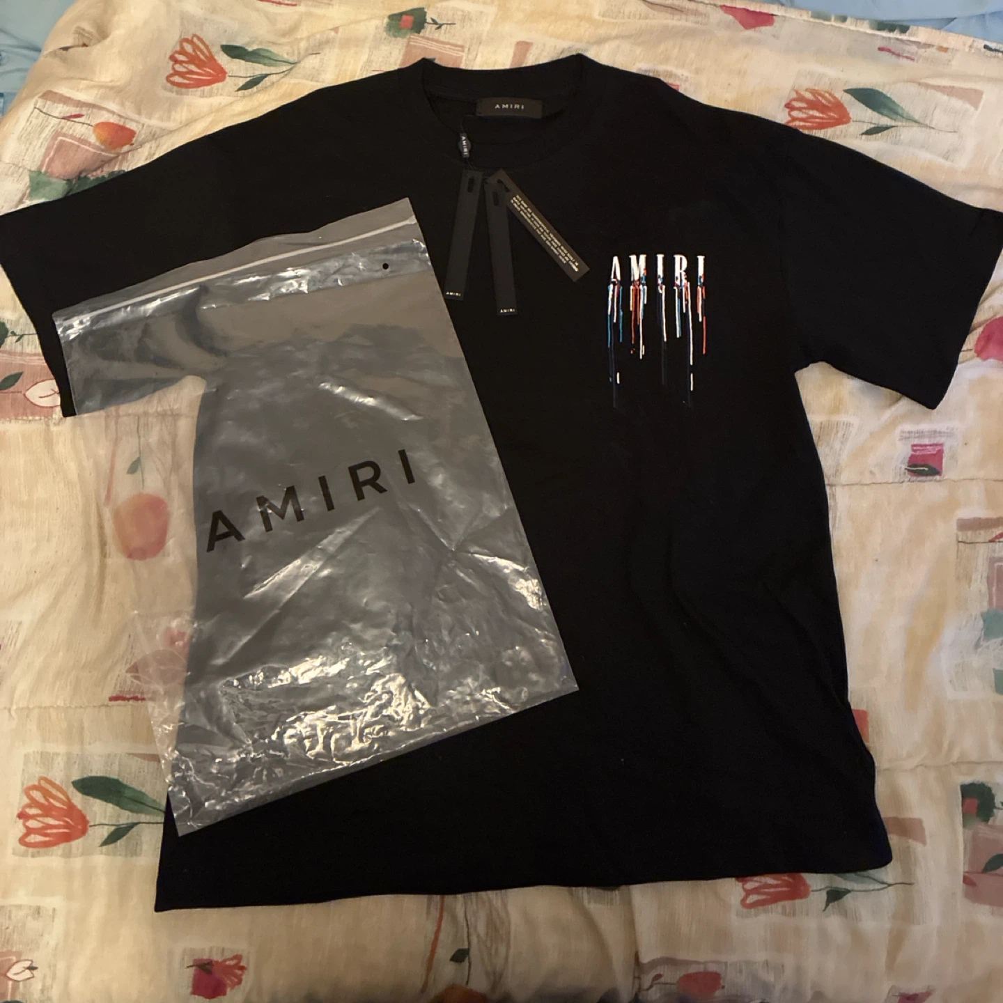 AMIRI Paint Drip Logo Black T-Shirt