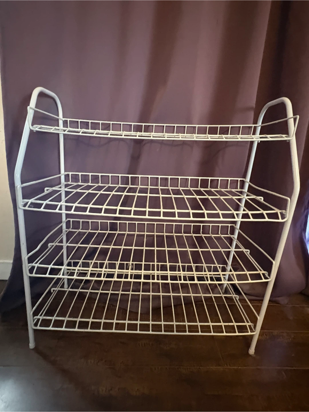 White 4-Tier Metal Shoe Rack