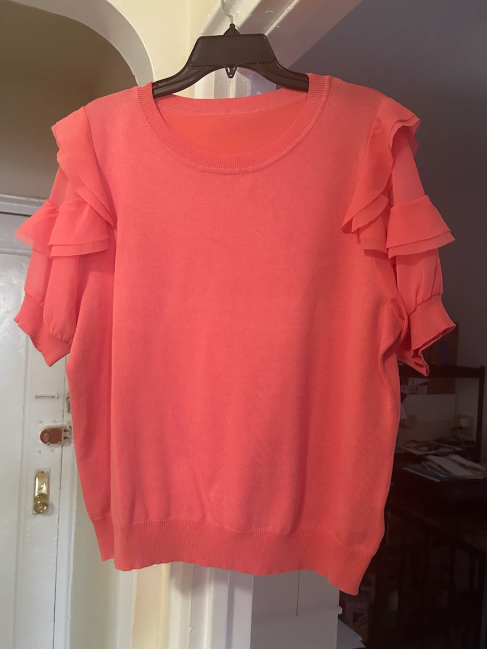 Pink Nunette Lepore ruffle-sleeve knit sweater - photo 2