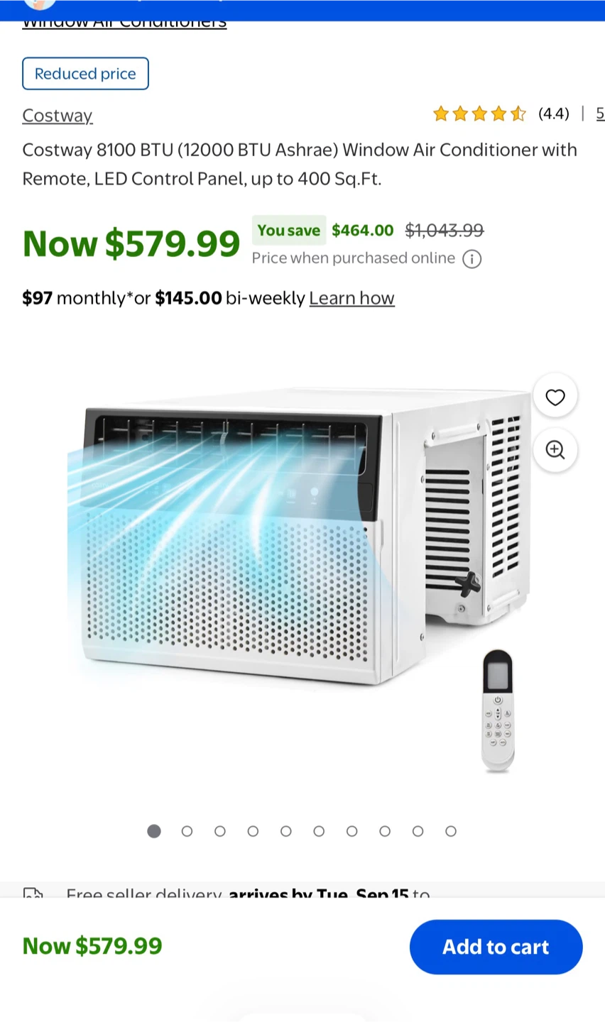 Costway 8100 BTU Window Air Conditioner