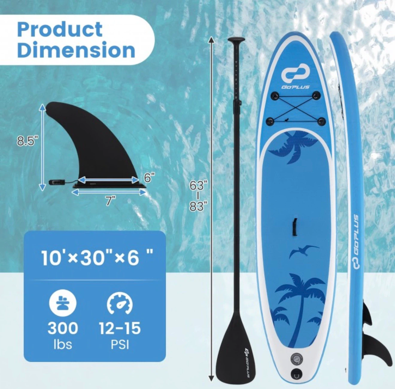 Goplus Inflatable Stand Up Paddle Board Set - photo 4