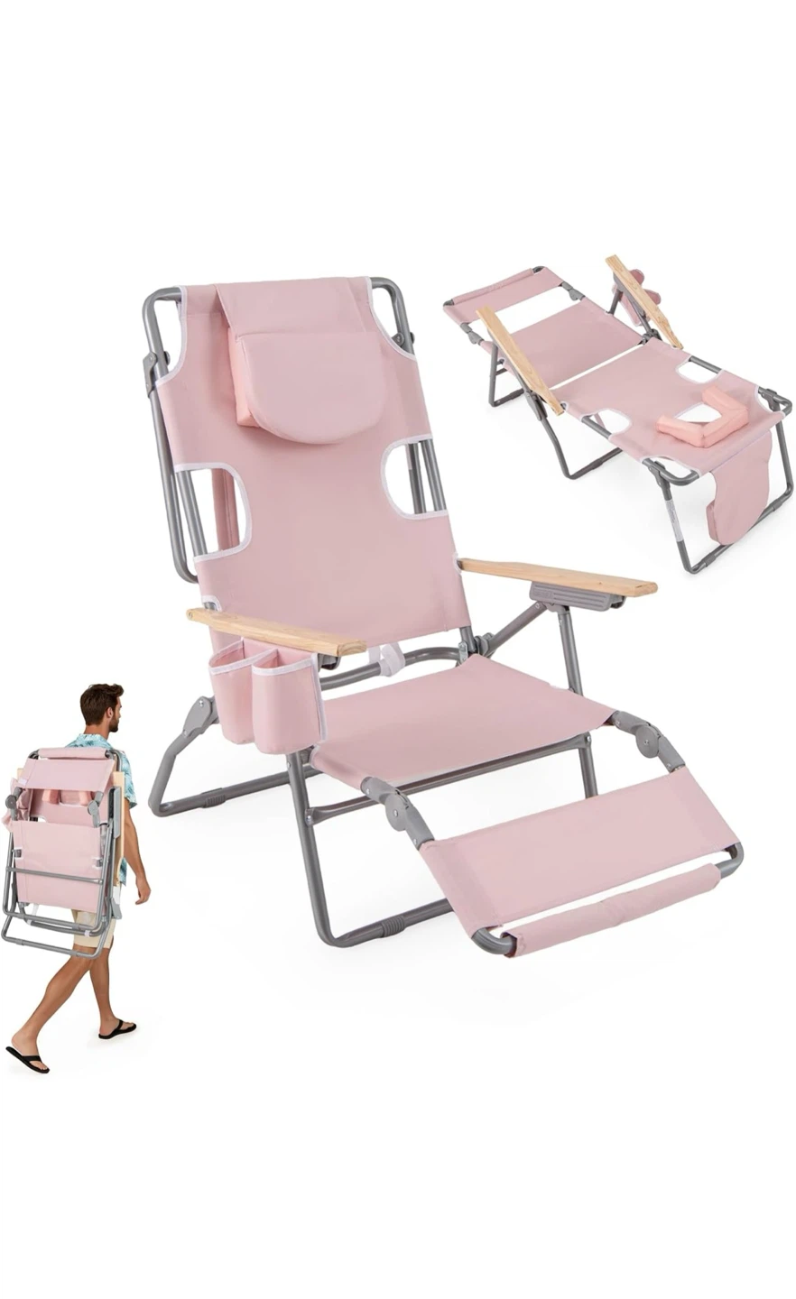Costway 3-in-1 Foldable Beach Chair - photo 4