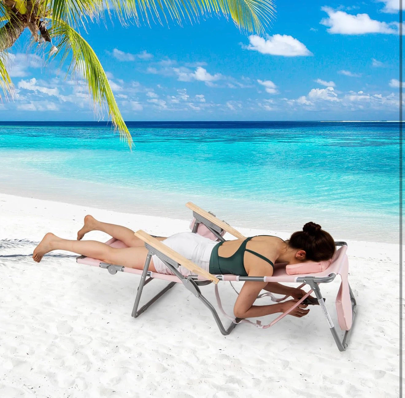 Costway 3-in-1 Foldable Beach Chair - photo 5