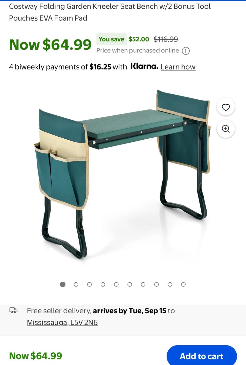 Costway Folding Garden Kneeler and Seat Bench - photo 2