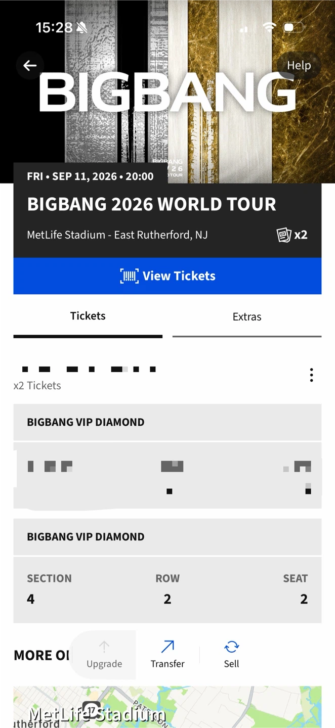 BIGBANG 2026 World Tour Ticket - NJ - VIP Diamond