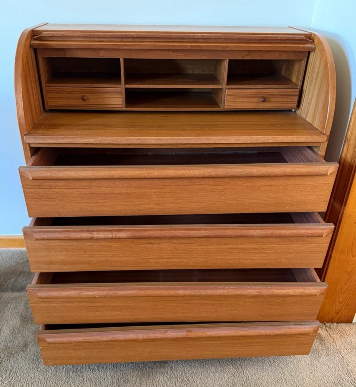 Vintage Mid-Century Modern Roll Top Desk - photo 3