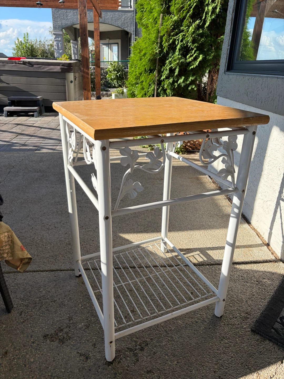 Metal and Wood Accent Side Table
