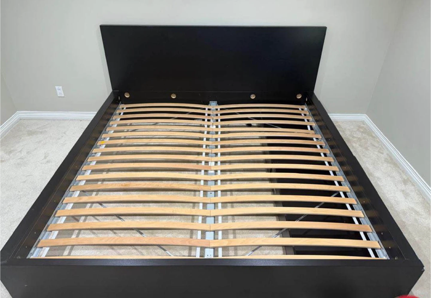 King Size Malm IKEA Bed Frame and 2 Drawers Black Brown - photo 3