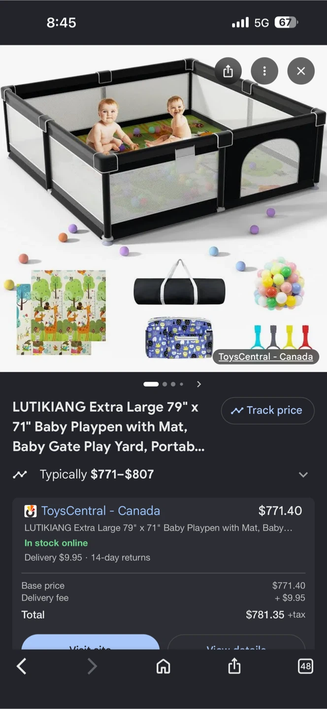 LUTIKIANG Extra Large Baby Playpen 79" x 71" with Mat