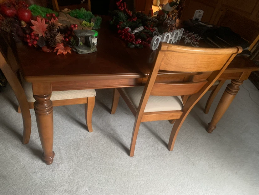 Wooden Dining Table with Chairs